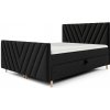 Wilsondo Manželská boxspring posteľ Beno Plus - čierna Rozmer: 160x200