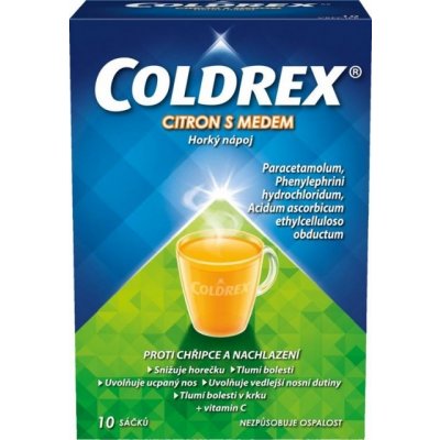 Coldrex horúci nápoj citrón s medom 10 vreciek