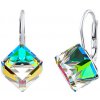Silvego Strieborné náušnice kocky Swarovski® Crystals vitrail medium VSW055EVMZ