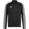 Adidas Tiro 23 TR JR Detská športová mikina so zipsom, čierna, veľ. 164