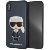 Karl Lagerfeld iPhone Xs Max modré Iconic Karl Embossed