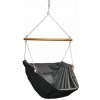 Závesné relaxačné kreslo čierny melír HOJDAVAK MAXIMUS OUT s vankúšikom, Drevo Outdoor, Lano čierne