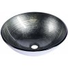 Sapho Beauty - Umývadlo na dosku, priemer 42 cm, sklo, tmavosivá/strieborná 2501-20