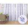 Biante Dekoračný záves TF-114 Modré olivové vetvičky na bielom 140x150 cm