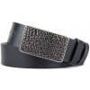 Kožený opasok ROSES, šírka 4cm, Slovenská výroba - Čierna