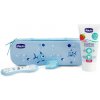 CHICCO Set zubná kefka a pasta s fluórom v puzdre Always Smiling modrá 12m+ 07533.20
