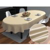 Biante Saténový oválny obrus polyesterový Satén LUX-054 Latte 140x160 cm