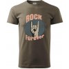 Rock forever ruka - Klasické pánske tričko vyššej gramáže - M ( Army )