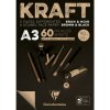CLAIREFONTAINE KRAFT - Kraft papier na suché a mokré techniky A3 (60 listov)