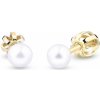 Náušnice perlové zo žltého zlata Z3004z