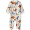 CARTER'S Overal na zips fleece Sleep & Play khaki Dino chlapec NB/vel.56