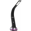 IMMAX CORELLA LED stolná lampička čierna + strieborné prvky / Qi / 7W / 5V / 2.1 A / RGB podsvietenie / stmievateľná / USB (08973L)