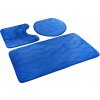 Kúpeľňové predložky Sumba Kobaltová modrá Vlny Protišmykové, sada 3 ks