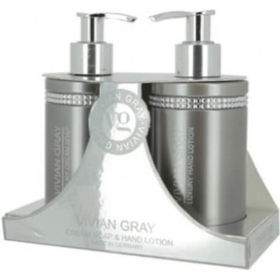 Vivian Gray Grey Crystals krémové mydlo 250 ml + mlieko na ruky 250 ml darčeková sada