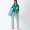 Blancheporte Pyžamo Montego s nohavicami a potlačou zelená ražná 036