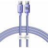 Baseus CAJY000605 Crystal Shine Series Datový Kabel USB-C - USB-C 100W 1,2m Purple