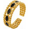 Prsteň Black Royal Gold nastaviteľný (18K pozlátená oceľ)