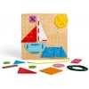 Bigjigs Toys Drevená šnurovacia hra Geometrické tvary