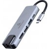 Gembird adaptér wieloportowy USB-C 5w1, PD, HDMI, USB 3.1, USB 2.0, LAN A-CM-COMBO5-04