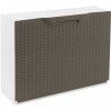 ARTPLAST Plastový botník RATTAN taupe / biely 51x17,3x40 cm