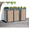 Westmann Planta oceľový box na odpadkové koše 3x240 litrov, antracit 84 x 200 x 124 cm, WMHHWTC-63