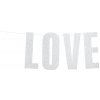 PartyDeco Banner LOVE Silver glitt 21x55cm