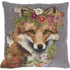 Mars & More Gobelínový vankúš líška s kvetinami - 45 * 15 * 45cm - Mars & More