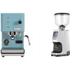 Profitec GO, blue + Eureka Atom Specialty 65, white
