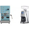 Profitec GO, blue + Eureka Atom 60, chrome