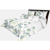Biely elegantný dekoračný prehoz na posteľ s prešívaním a rastlinným motívom Šírka 170 cm | Dĺžka 210 cm biela Mikrovlákno