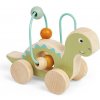 Bigjigs Toys Diplodokus na kolečkách s korálkovým labyrintem