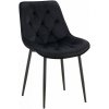 Design-Shop Jedálenská stolička Wallace - zamat - Čierna