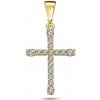Lillian Vassago Zlatý prívesok so zirkónmi, krížik LLV98-GP080Y