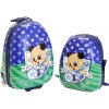 Detský kufor s batohom T-class 3471, 25l + 15l (futbal – modro-zelená) 8594206311845