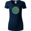 Mandala zelenožlutá - Dámske tričko z organickej bavlny Origin (GOTS) - 2XL ( Tmavomodrá (takmer čierna) )