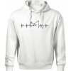 Rybár ekg - Oversized mikina pánska Moon - kratšia + širšia - XL ( Biela )