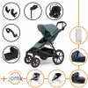 Set 11v1 Thule Urban Glide 4-wheel Mid blue 2024 +vanička Black+JOMK príslušenstvo+autosedačka Cybex+ISOFIX základňa+adaptéry