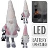 Postavička trpaslík LED 51 cm ružovo-biely