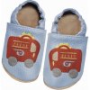 Detské barefoot papuče hasič modré do škôlky semiš 30/31