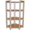 Regál drevený masívny - rohový 70 x 70 x 127,5 cm, 4 police Farba: Prírodné