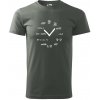 Matematické hodiny - Klasické pánske tričko vyššej gramáže - 2XL ( Tmavá bridlica (sivá so zeleným nádychom) )