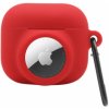 AppleKing 2v1 silikónový ochranný obal pre AirPods 3 / AirTag 1 / 2 - červený - možnosť vrátiť tovar ZADARMO do 30tich dní