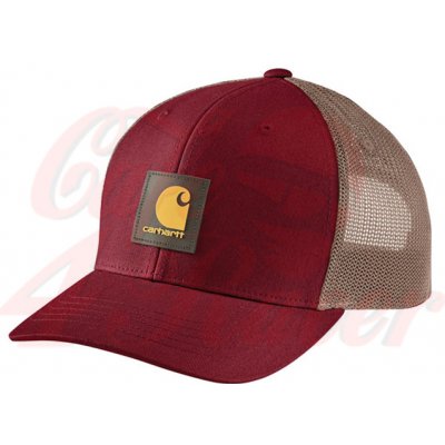 Carhartt Logo patch mesh cap burgundy