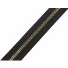 Zips kostený No 5 dizajnový metráž - 1 m 1 čierna zlatá