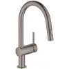 Grohe Minta - Drezová batéria s vyťahovacou spŕškou, kefovaný Hard Graphite - 32321AL2