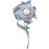 Amparo Miranda® Brošňa Silver Flower AM622, Farba biela