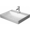 DURAVIT - DuraSquare Umývadlová misa, 60x47 cm, bez prepadu, s otvorom na batériu, DuraCeram, biela 2354600041