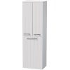 INTEDOOR Vysoká skriňa BEE, úchyt chróm, 2 dvere, kôš, š. 50 cm biela 3D pruhy