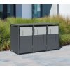 Westmann Tonus 3 oceľový box na odpadkové koše 3x240 litrov, 80 x 198x 116 cm, antracitová WMJGBC254-3