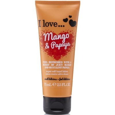I Love Vyživujúci krém na ruky s vôňou manga a papáje (Mango & Papaya Super Soft Hand Lotion) 75 ml